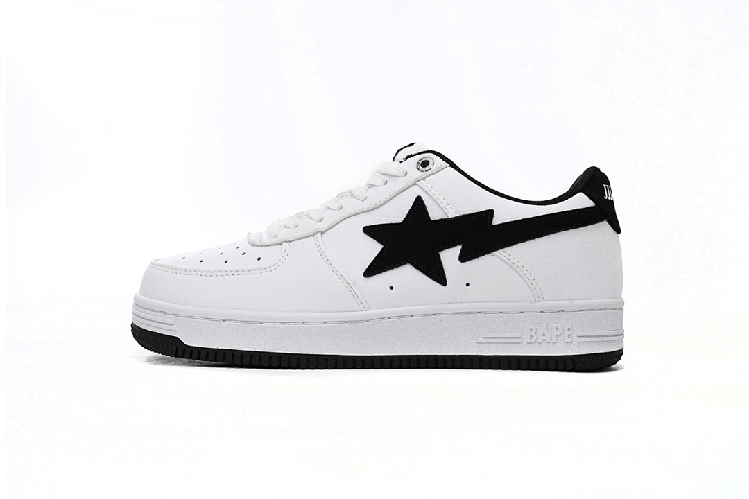 A Bathing Ape Bape Sta Low White And Black Tick  1173-191-912 