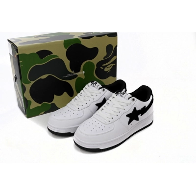 A Bathing Ape Bape Sta Low White And Black Tick  1173-191-912  02