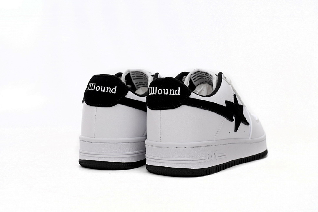 A Bathing Ape Bape Sta Low White And Black Tick  1173-191-912 
