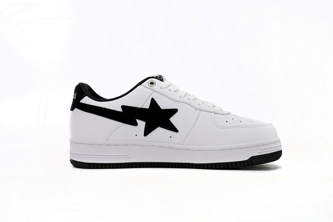 A Bathing Ape Bape Sta Low White And Black Tick  1173-191-912 