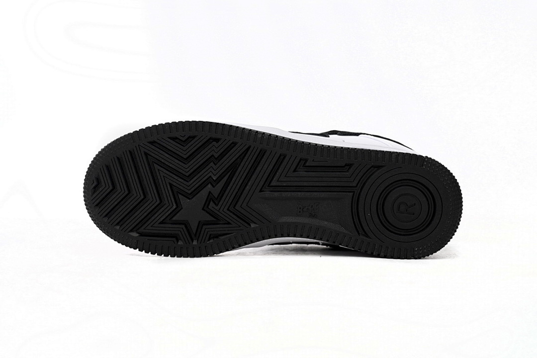 A Bathing Ape Bape Sta Low White And Black Tick  1173-191-912 