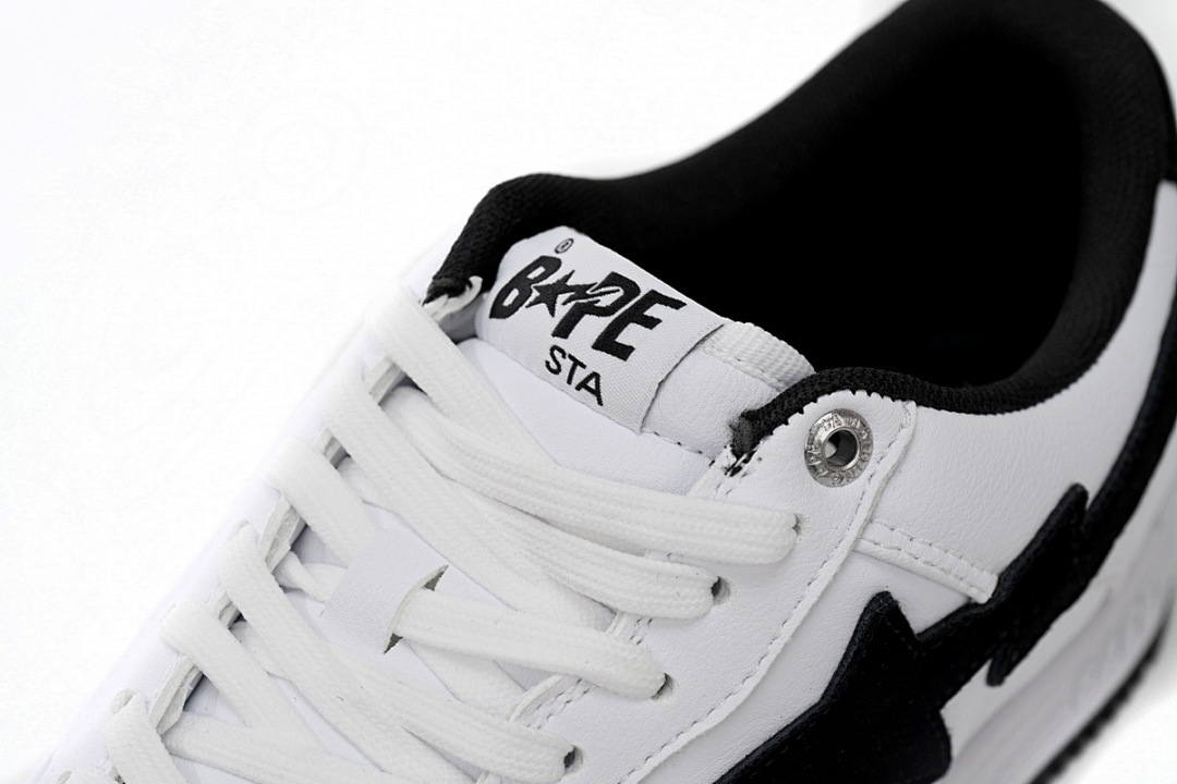 A Bathing Ape Bape Sta Low White And Black Tick  1173-191-912 