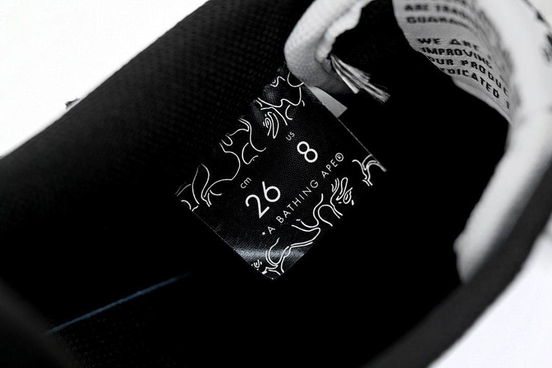 A Bathing Ape Bape Sta Low White And Black Tick  1173-191-912 