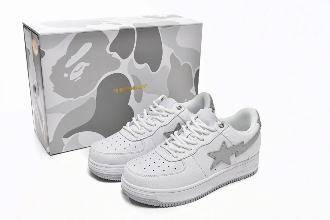 A Bathing Ape Bape Sta Low White Grey 1H73-191-921 
