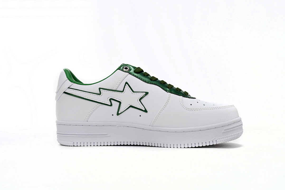  A Bathing Ape Bape Sta Low White Green edge 1J30-191-017
