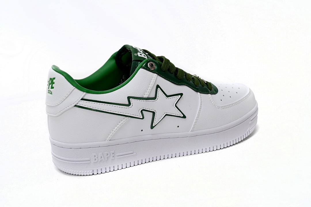  A Bathing Ape Bape Sta Low White Green edge 1J30-191-017