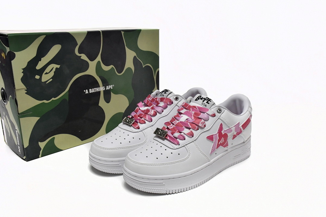 A Bathing Ape Bape Sta Low White Red Camouflage  1H20-191-045 