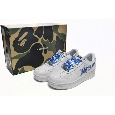 A Bathing Ape Bape Sta Low White Blue Camouflage 1H20-191-045  02
