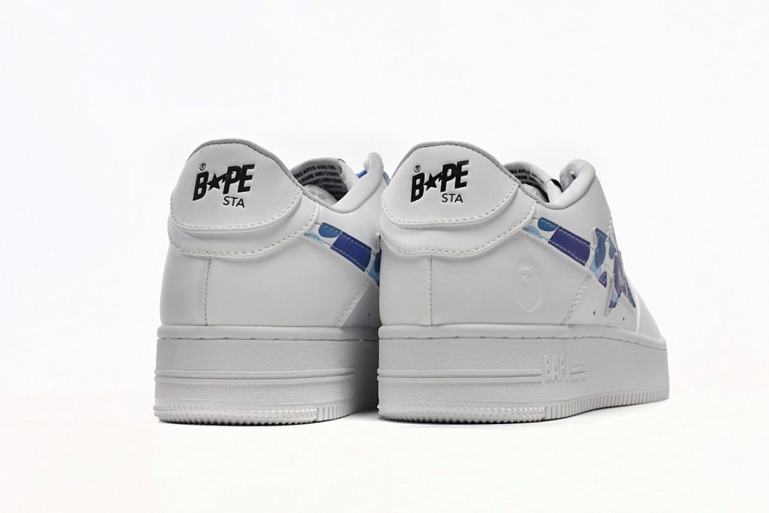 A Bathing Ape Bape Sta Low White Blue Camouflage 1H20-191-045 