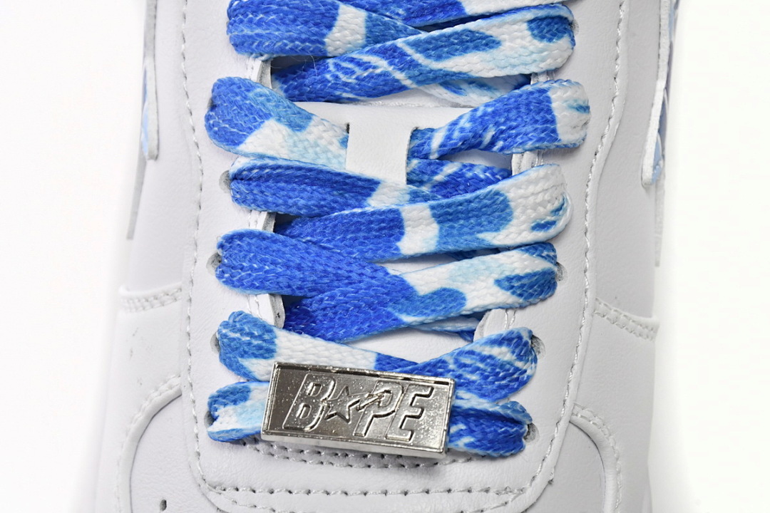 A Bathing Ape Bape Sta Low White Blue Camouflage 1H20-191-045 