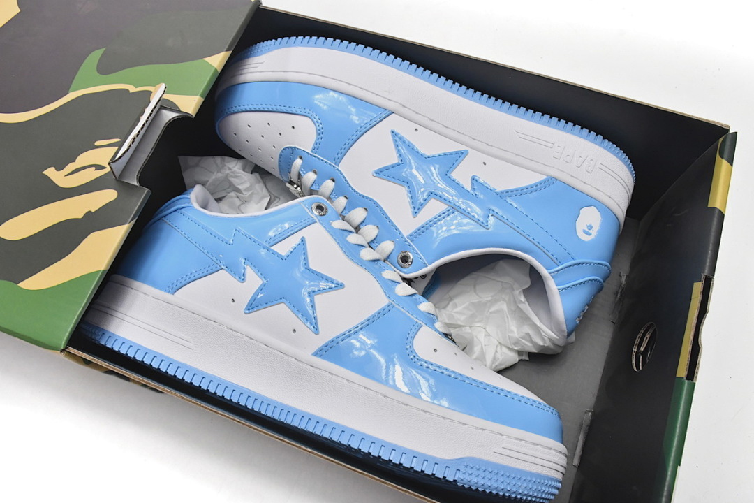 A Bathing Ape Bape Sta Low White Blue  1M70-191-001 