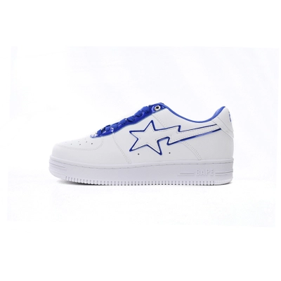 A Bathing Ape Bape Sta Low White and Blue Border 1J30-191-017  01