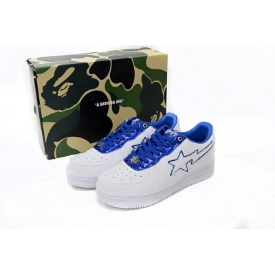 A Bathing Ape Bape Sta Low White and Blue Border 1J30-191-017  02