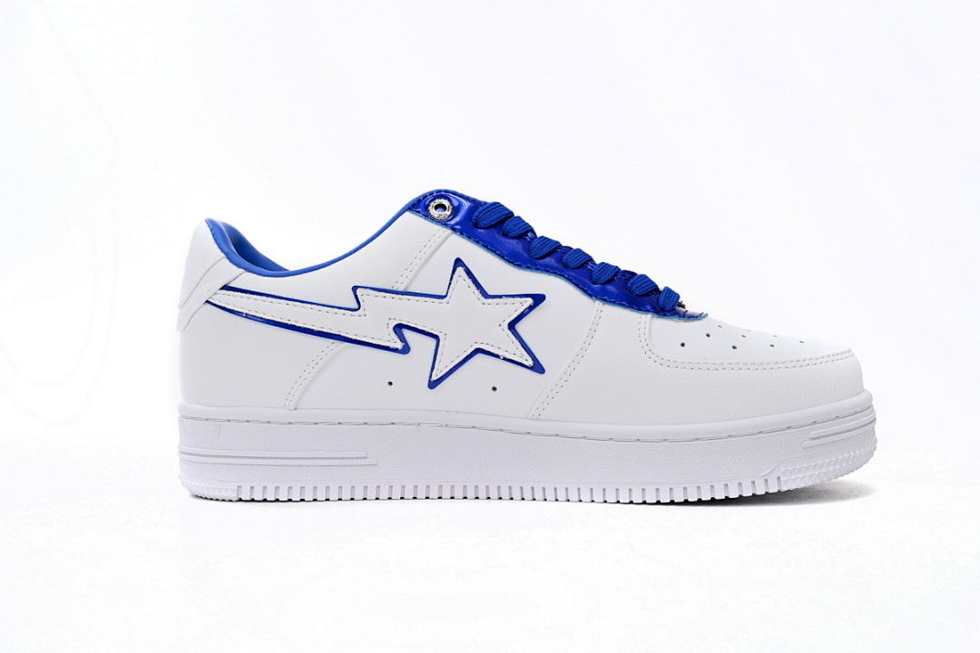 A Bathing Ape Bape Sta Low White and Blue Border 1J30-191-017 