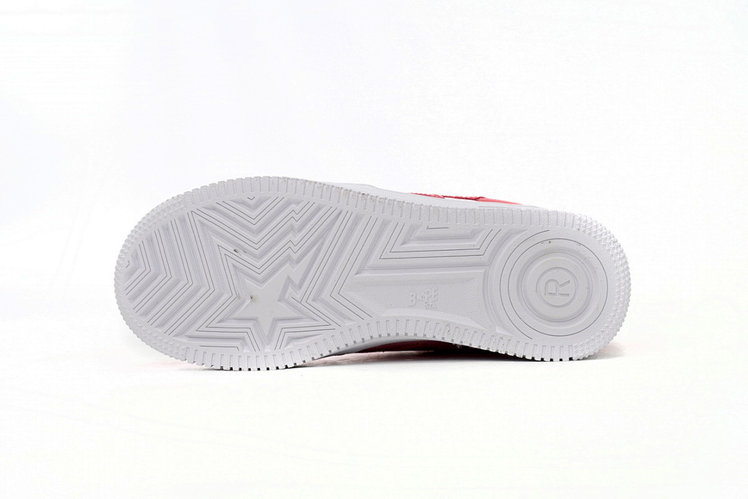 A Bathing Ape Bape Sta Low Pink Paint Leather 1H2-019-1046 