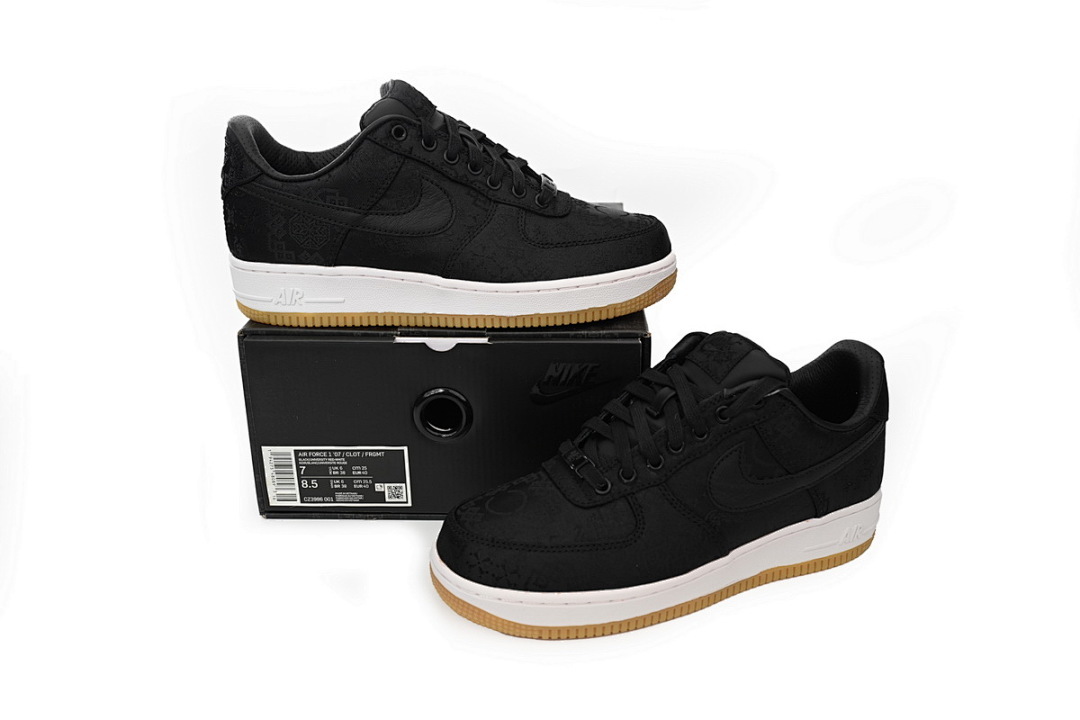 FC God Batch Fragment Design x CLOT x Nike Air Force 1 Low Black Silk CZ3986-001