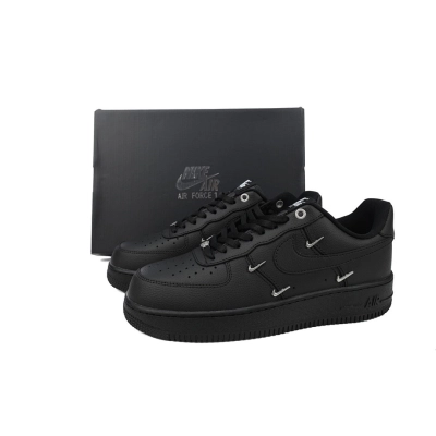  Nike Air Force 1 Low Black Silver Mini Swoosh  HQ1180-001 02