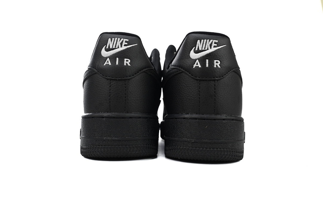  Nike Air Force 1 Low Black Silver Mini Swoosh  HQ1180-001