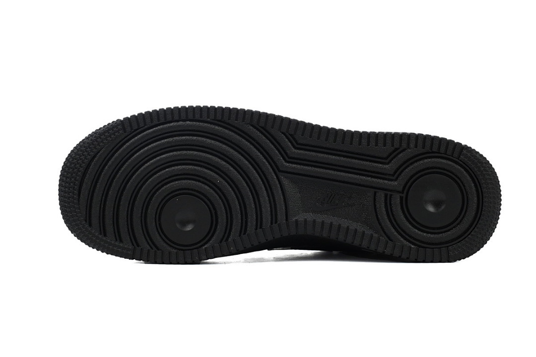  Nike Air Force 1 Low Black Silver Mini Swoosh  HQ1180-001
