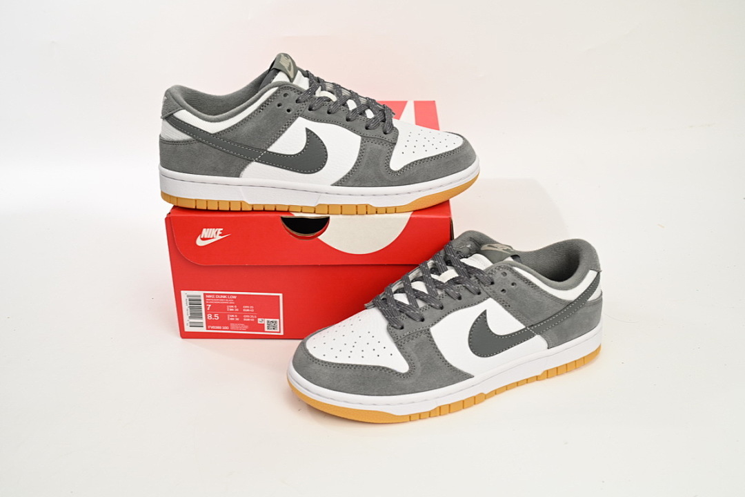 LJR Batch Nike Dunk Low White Gray Raw Rubber FV0389-100