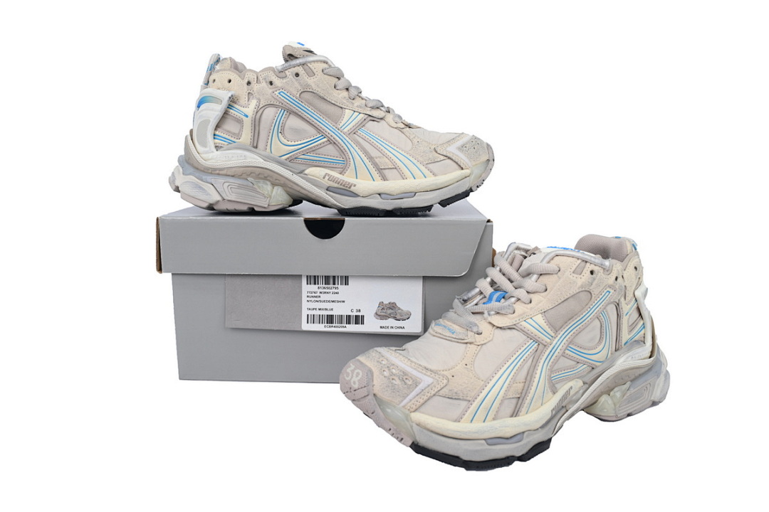 FC God Batch  Balenciaga Runner Sneaker Brown Blue 772767 W3RNY 2240