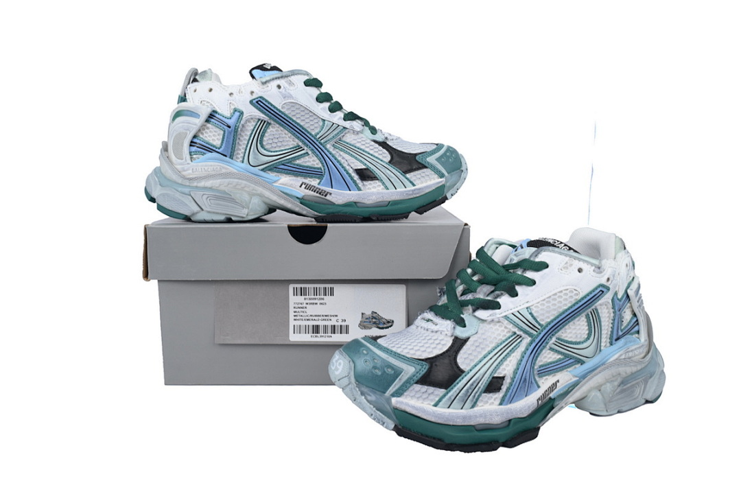 FC God Batch Balenciaga Runner Sneaker 'White Green Blue' 772774 W3RMU 0623 