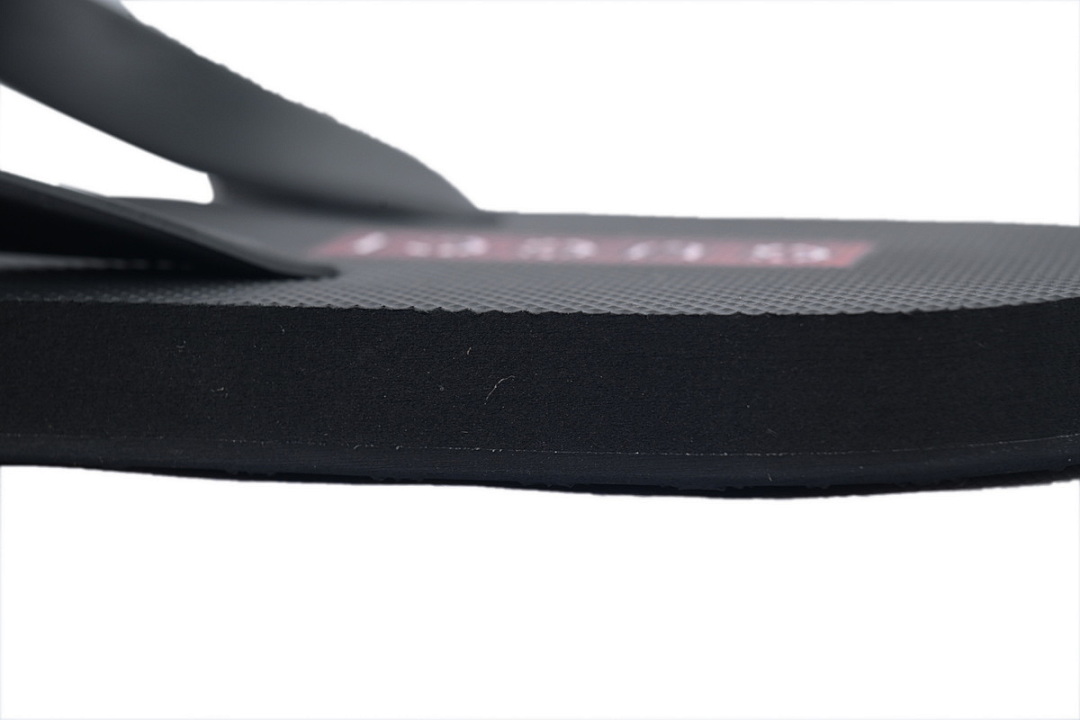 Gucci Black Rubber Flip Flops with Printed Logo and Black GG Hardware