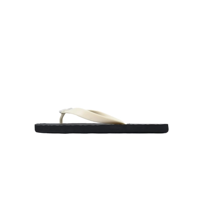 Gucci Two-Tone Flip Flops with Ivory Straps & Black Chevron Sole 01