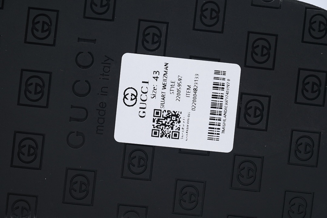 Gucci Black Rubber Flip Flops with White Straps and Gold Interlocking G Logo