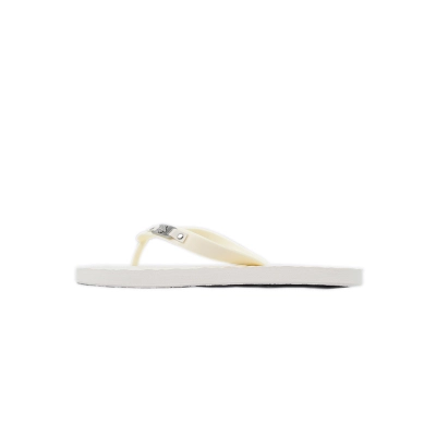 Gucci Branded Ivory Rubber Flip Flops with Bee Hardware 01