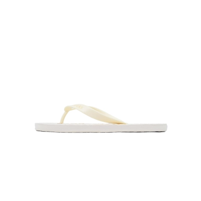 Gucci Branded White Rubber Flip Flops with Gold Accent Logo 01