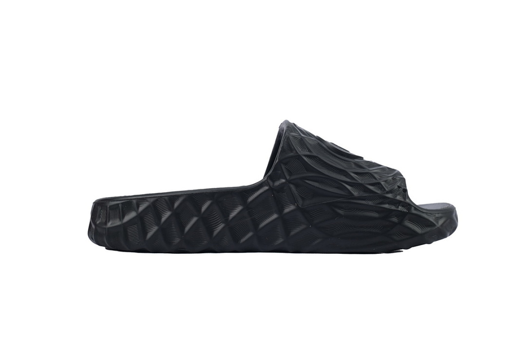 Gucci Branded Black Rubber Slides with 3D Interlocking G Hardware