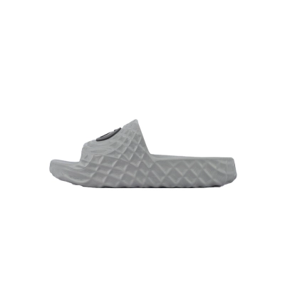 Gucci Branded Gray Rubber Slides with 3D Interlocking G Hardware 01