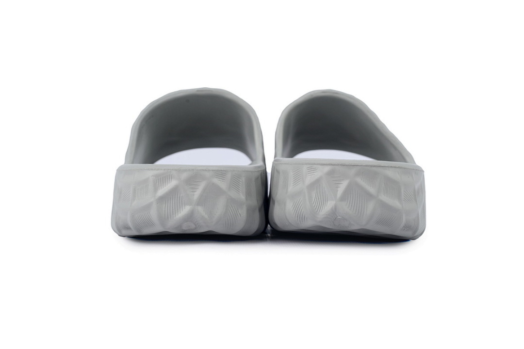 Gucci Branded Gray Rubber Slides with 3D Interlocking G Hardware
