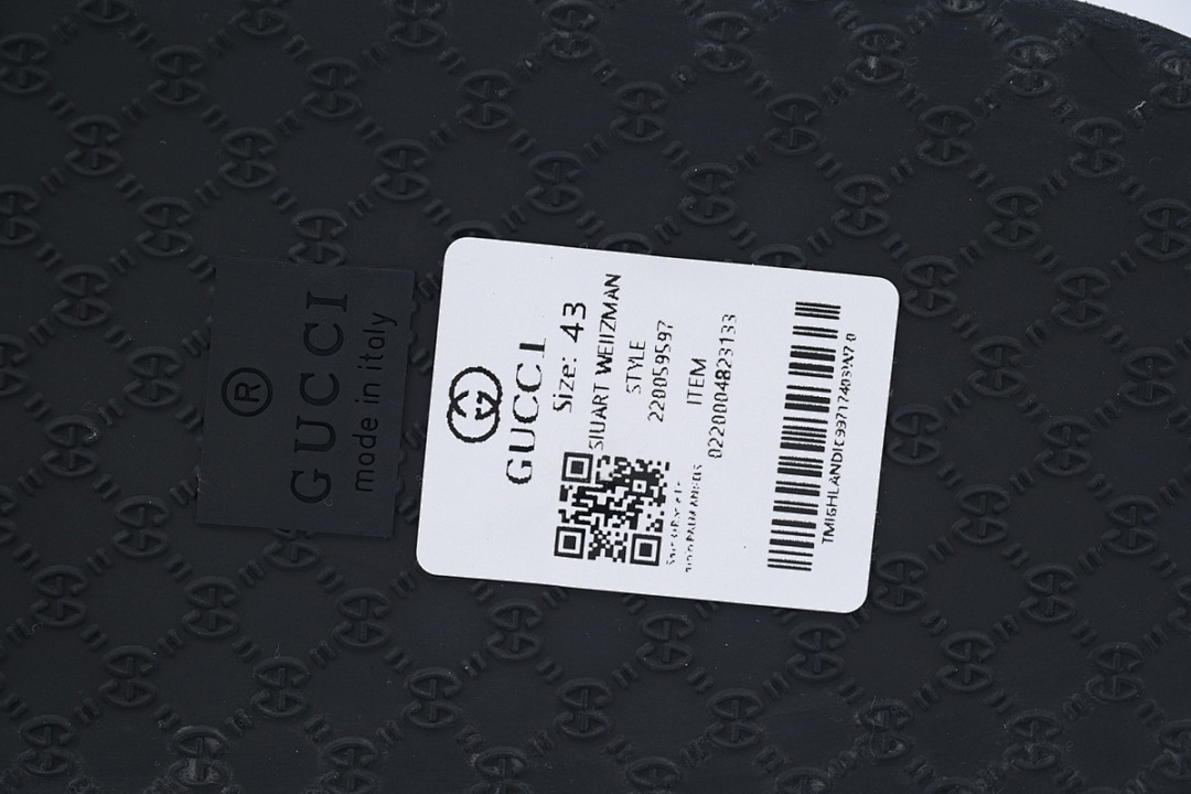 Gucci Branded Black Rubber Flip Flops with Blue Floral Detail