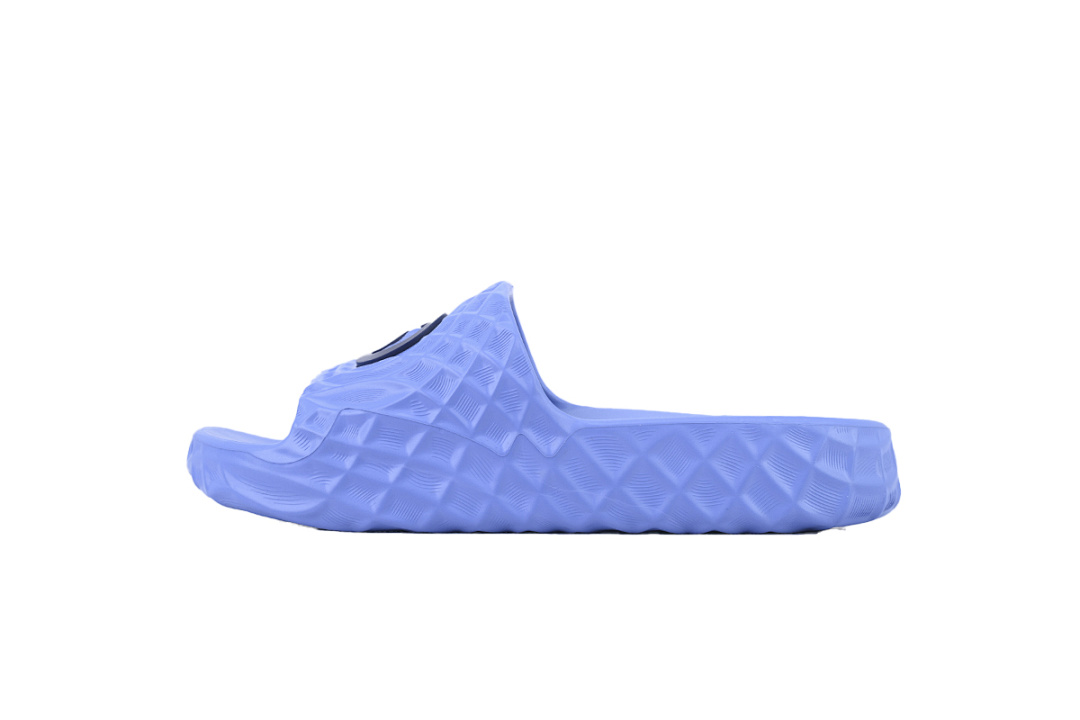 Gucci Branded Blue Rubber Slides with 3D Interlocking G Hardware