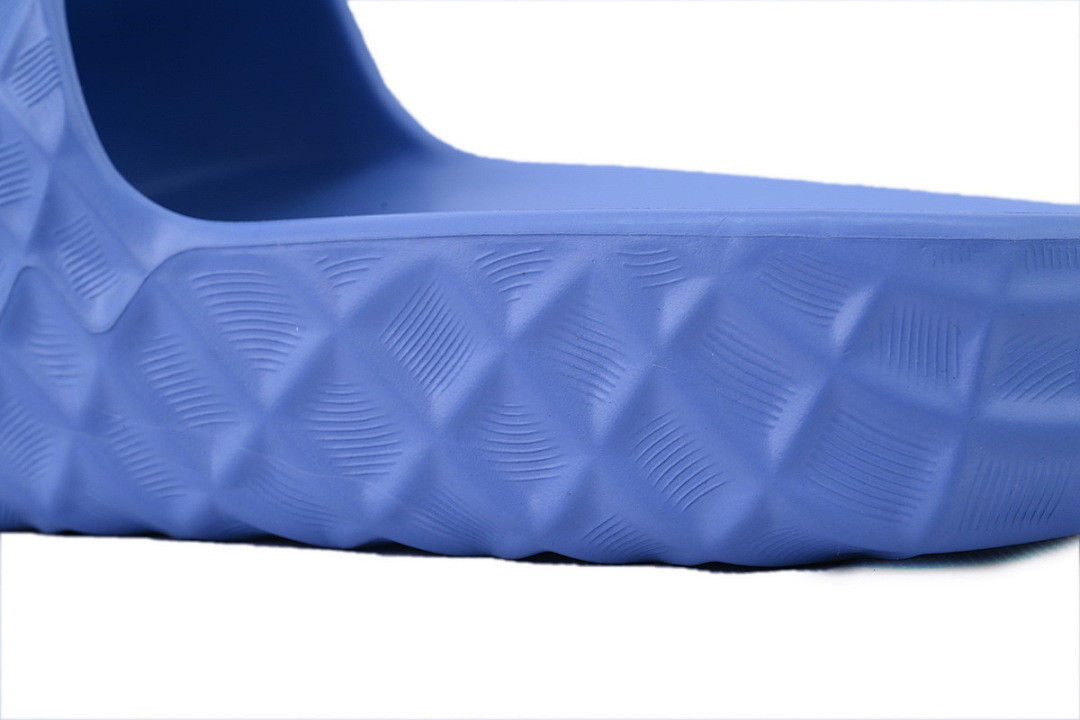 Gucci Branded Blue Rubber Slides with 3D Interlocking G Hardware