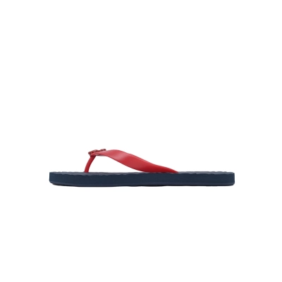 Gucci Red & Navy Blue Rubber Flip Flops with Interlocking G Hardware 01