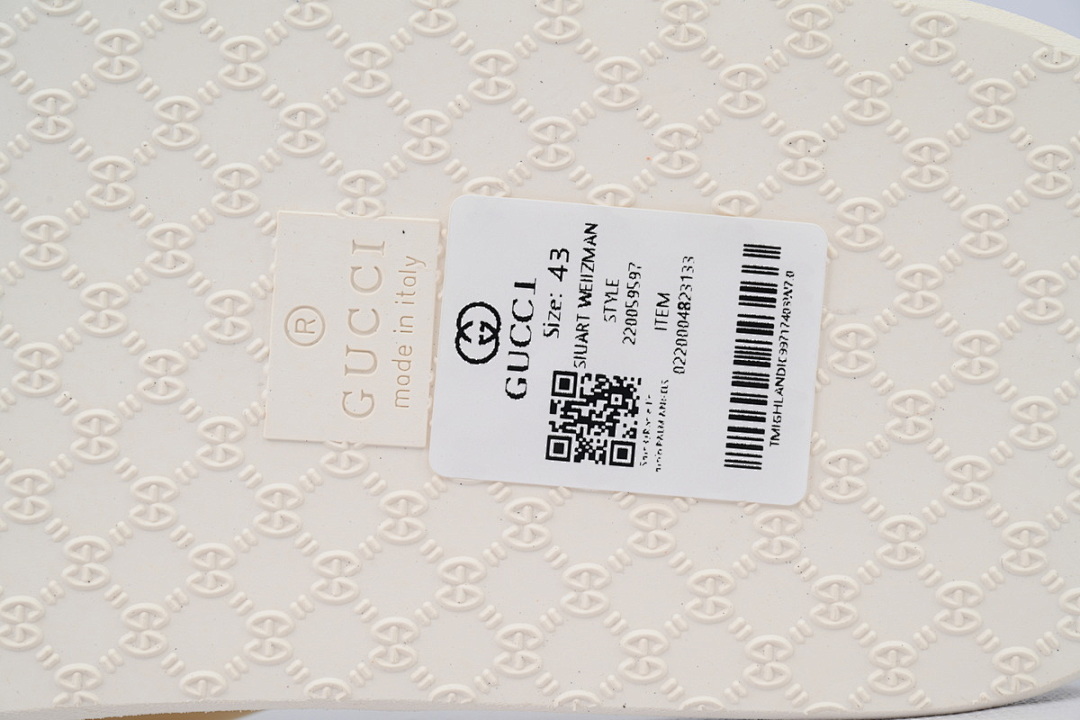 Gucci Ivory Rubber Flip Flops with Printed Logo and White GG Hardware