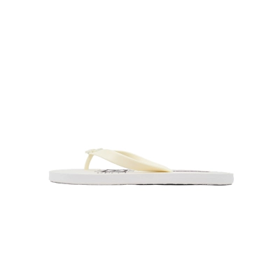 Gucci Ivory Rubber Flip Flops with Printed Logo and White GG  01