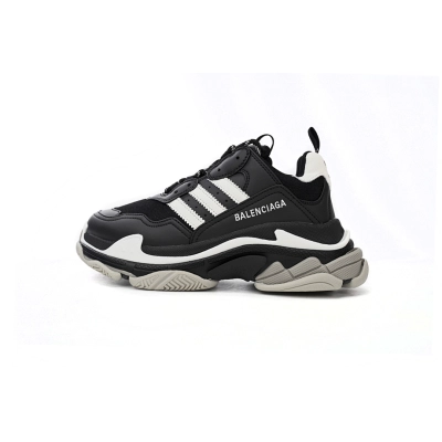adidas x Balenciaga Triple S Black And White Bars 712764 W2ZB2 1090  01
