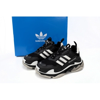 adidas x Balenciaga Triple S Black And White Bars 712764 W2ZB2 1090  02