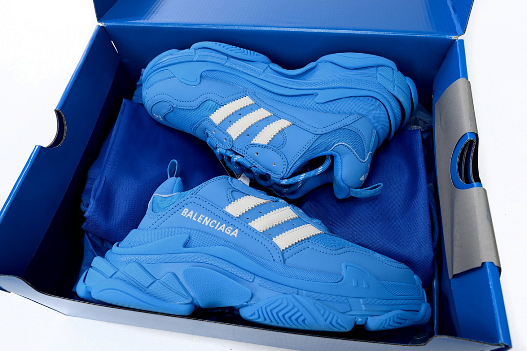 adidas x Balenciaga Triple S Blue And White Bars 712764 W2ZB2 4090 