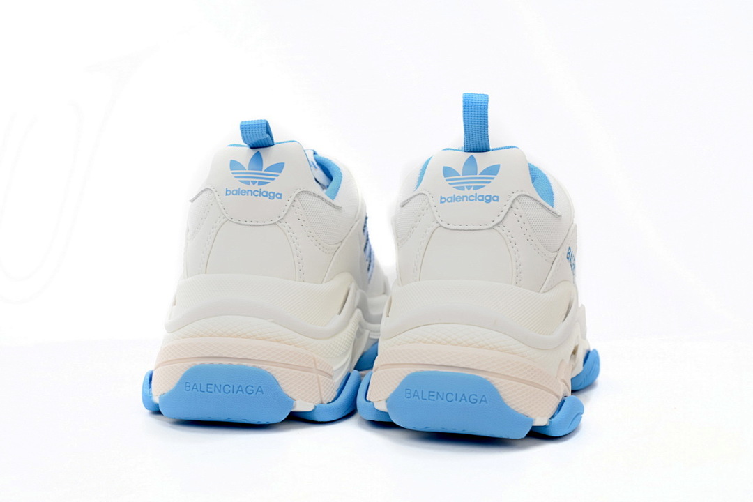 adidas x Balenciaga Triple S White And Blue Bars 712764 W2ZB3 9040 
