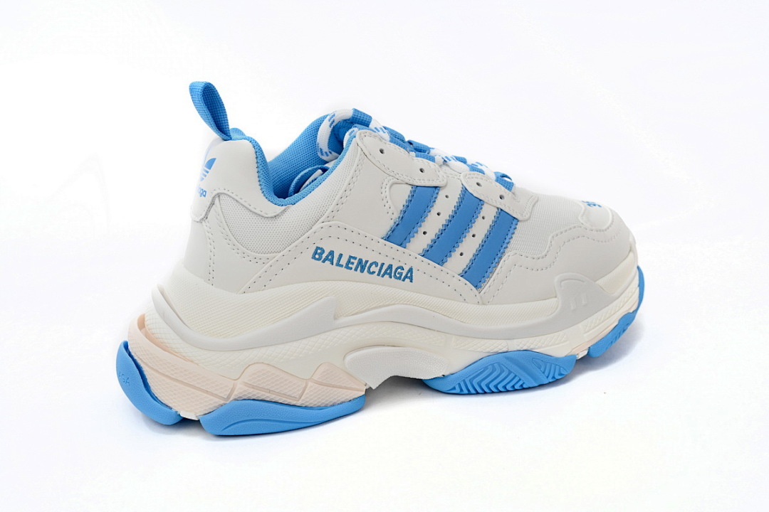 adidas x Balenciaga Triple S White And Blue Bars 712764 W2ZB3 9040 