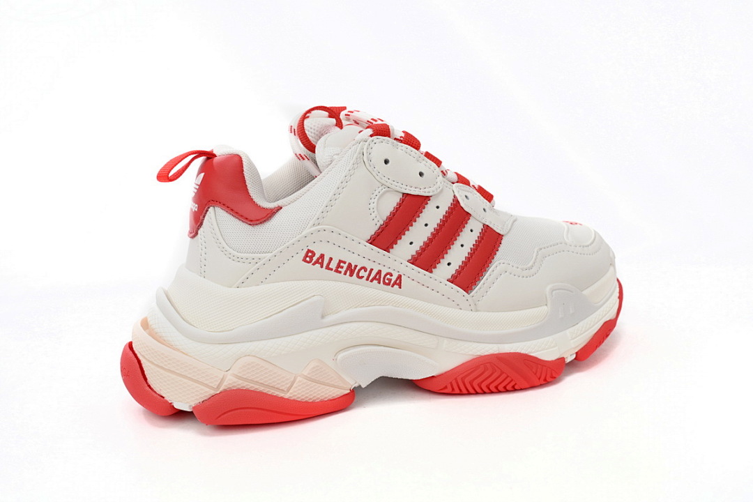 adidas x Balenciaga Triple S White Red Bar
