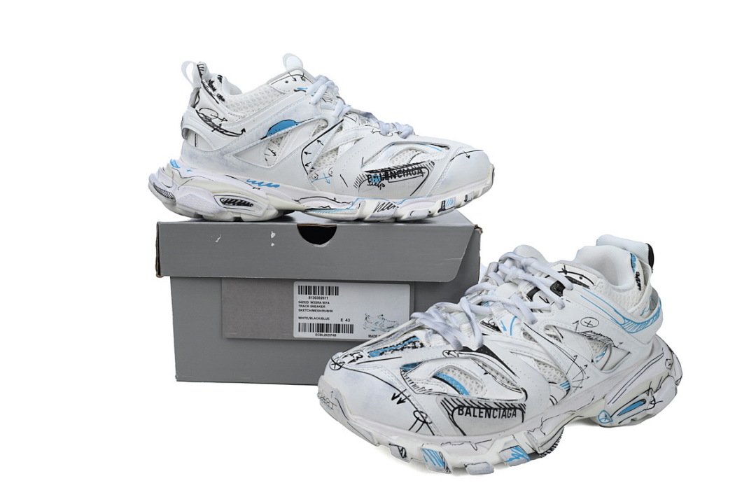 Balenciaga Track Sneaker 'White Blue'  542023 W3SRA 9014
