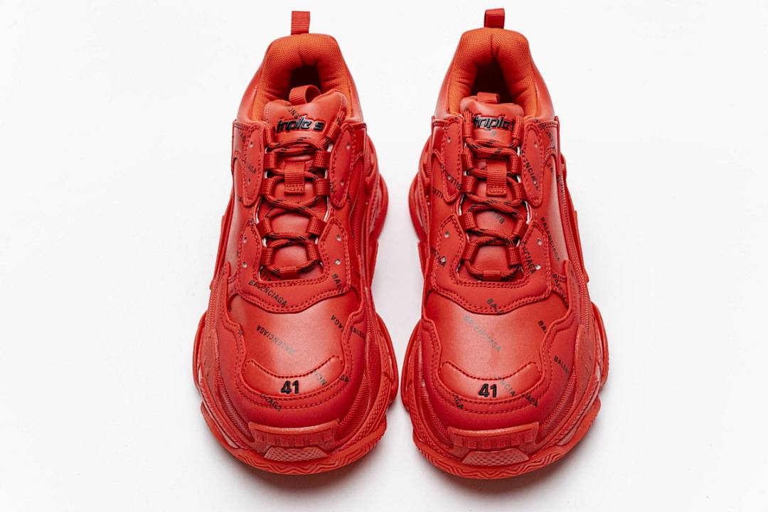 Balenciaga Triple S Letter Bright Red 524039 W2FA1 7632 