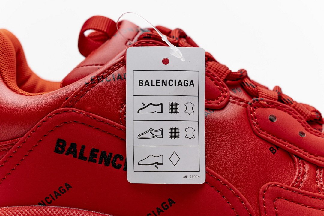 Balenciaga Triple S Letter Bright Red 524039 W2FA1 7632 