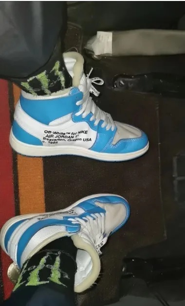 God Batch Air Jordan 1 Retro High Off-White University Blue  review F****J